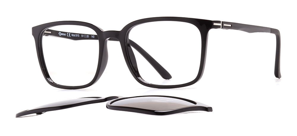 BENX FANTASIA Clipon Teenage,Adult Man Rectangular Full-Rimmed Ultem Polarize BXTR90 915-06